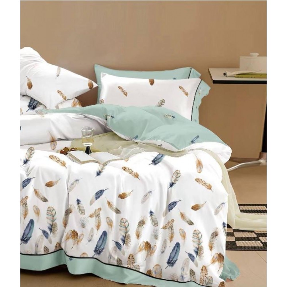 Lenjerie de pat, Imprimeu Exotic, 4 Piese, 2 persoane, 230x250cm, 100% Bumbac, BM-27