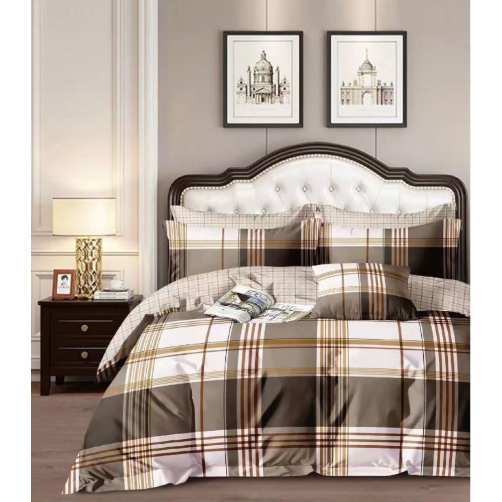 Lenjerie de pat, Imprimeu Exotic, 4 Piese, 2 persoane, 230x250cm, 100% Bumbac, BM-29
