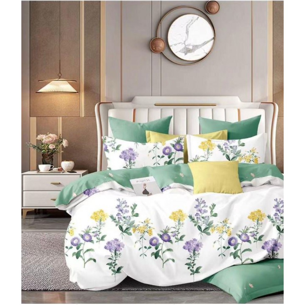 Lenjerie de pat, Imprimeu Exotic, 4 Piese, 2 persoane, 230x250cm, 100% Bumbac, BM-30