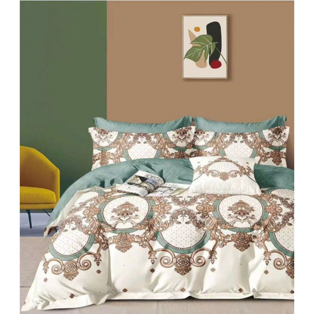 Lenjerie de pat, Imprimeu Exotic, 4 Piese, 2 persoane, 230x250cm, 100% Bumbac, BM-32