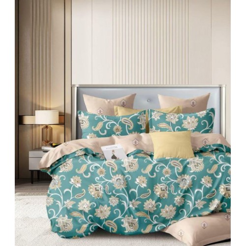 Lenjerie de pat, Imprimeu Exotic, 4 Piese, 2 persoane, 230x250cm, 100% Bumbac, BM-36