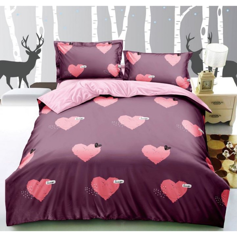 Lenjerie de Pat Dublu, 4 Piese, Cearceaf cu Elastic, Bumbac Finet, SB-07