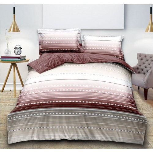 Lenjerie de Pat Dublu, 4 Piese, Cearceaf cu Elastic, Bumbac Finet, SB-05