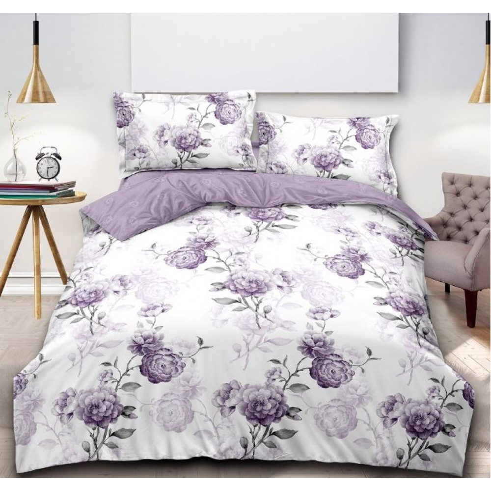 Lenjerie de Pat Dublu, 4 Piese, Cearceaf cu Elastic, Bumbac Finet, SB-18