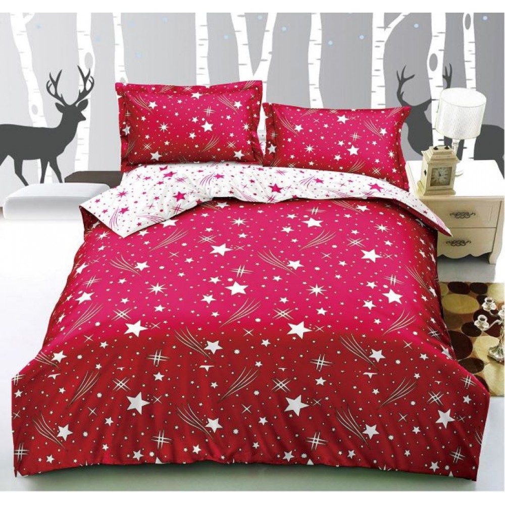 Lenjerie de pat dublu, Bumbac Finet, 4 piese fara elastic, SC-01