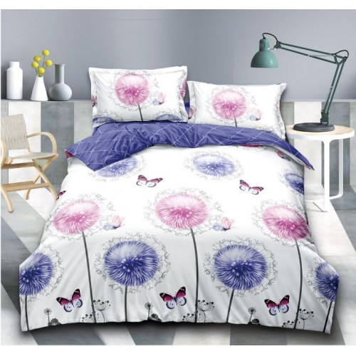 Lenjerie de pat dublu, Bumbac Finet, 4 piese fara elastic, SC-14