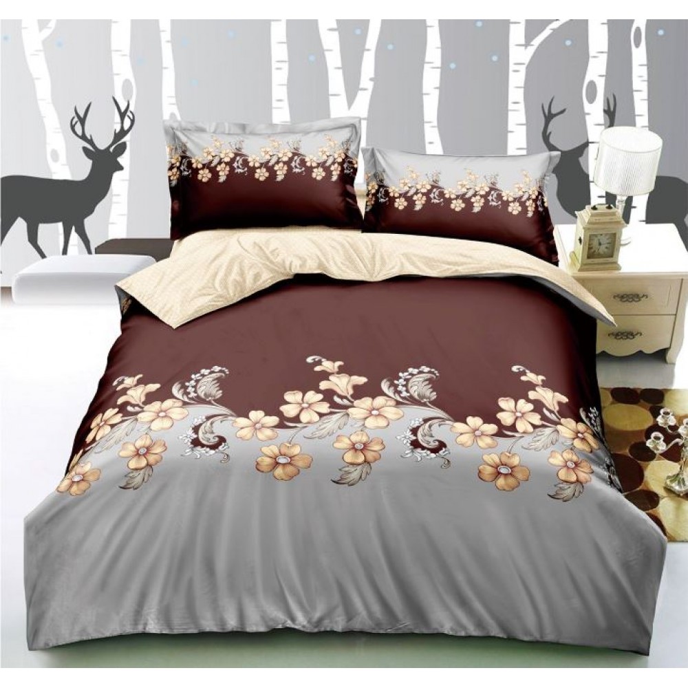 Lenjerie de pat dublu, Bumbac Finet, 4 piese fara elastic, SC-17