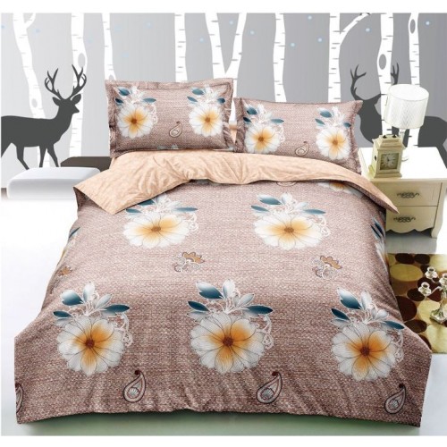 Lenjerie de pat dublu, Bumbac Finet, 4 piese fara elastic, SC-24