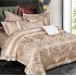 Lenjerie de pat de lux Jacquard, cu imprimeuri, 6 piese, Calitate Superioară,Luciu Elegant, 240x250cm, T-2