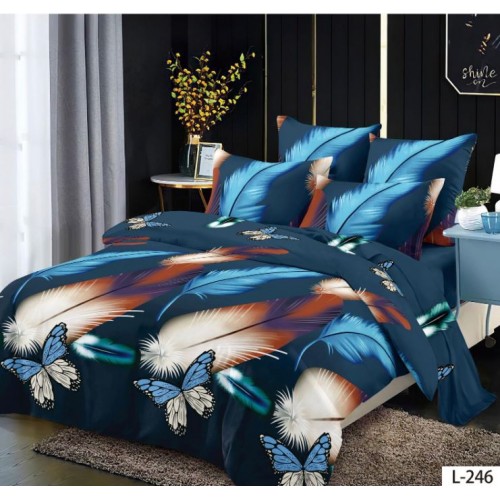 Lenjerie de pat FINET pentru 1 persoana, 4 piese ,160x210 cm , LL-246
