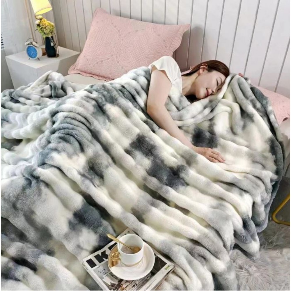 Patura pufoasa COCOLINO pentru pat dublu, blanita artificiala de iepure, 200 x 230 cm, PT-13