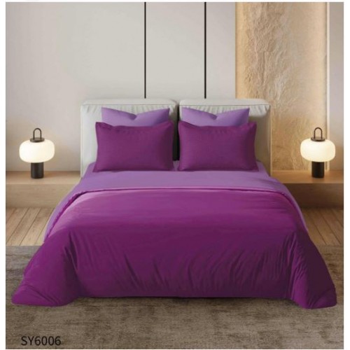 Set Lenjerie Eleganta , Finet, imprimat digital, pentru 2 persoane, 6 piese, Cearceaf de pat cu elastic 180x200 cm, Cearceaf pilota 200x230 cm, 2 fete perna 70x70 cm, 2 fete perna 55x80 cm, SY-6006