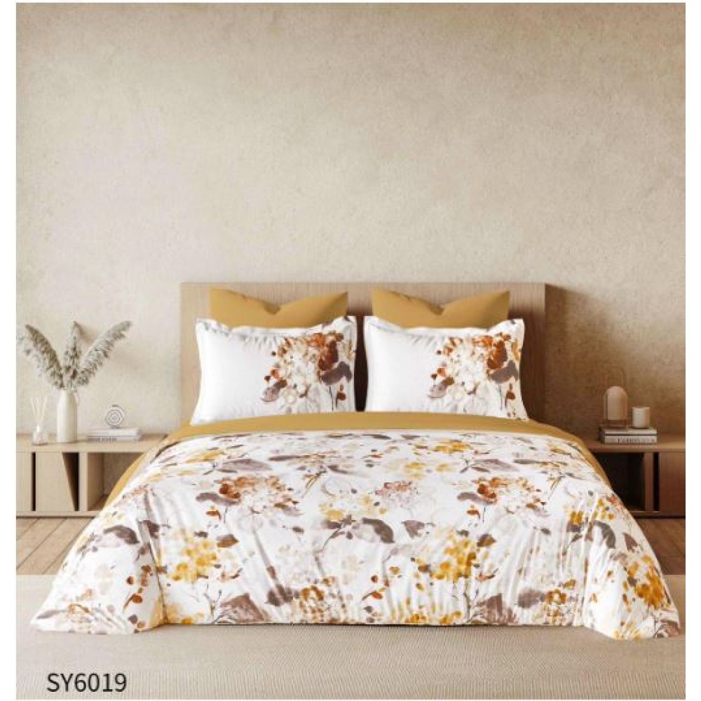 Set Lenjerie Eleganta , Finet, imprimat digital, pentru 2 persoane, 6 piese, Cearceaf de pat cu elastic 180x200 cm, Cearceaf pilota 200x230 cm, 2 fete perna 70x70 cm, 2 fete perna 55x80 cm, SY-6019