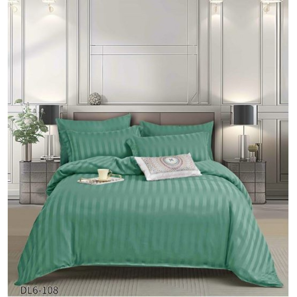 Set Lenjerie Eleganta , Damasc, pentru 2 persoane, 6 piese, Cearceaf de pat cu elastic 180x200 cm, Cearceaf pilota 200x230 cm, 2 fete perna 70x70 cm, 2 fete perna 55x80 cm, DL6-108