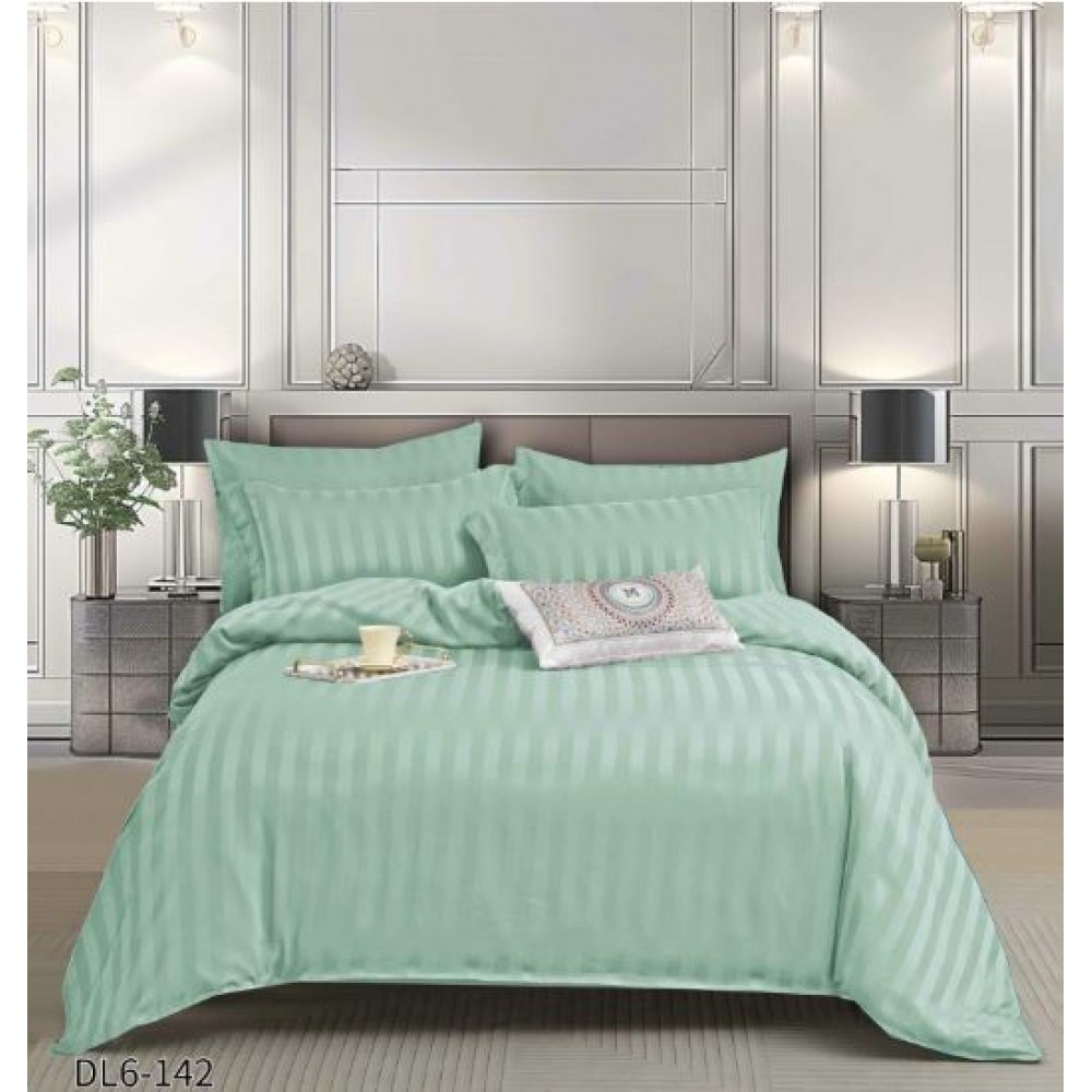Set Lenjerie Eleganta , Damasc, pentru 2 persoane, 6 piese, Cearceaf de pat cu elastic 180x200 cm, Cearceaf pilota 200x230 cm, 2 fete perna 70x70 cm, 2 fete perna 55x80 cm, DL6-142