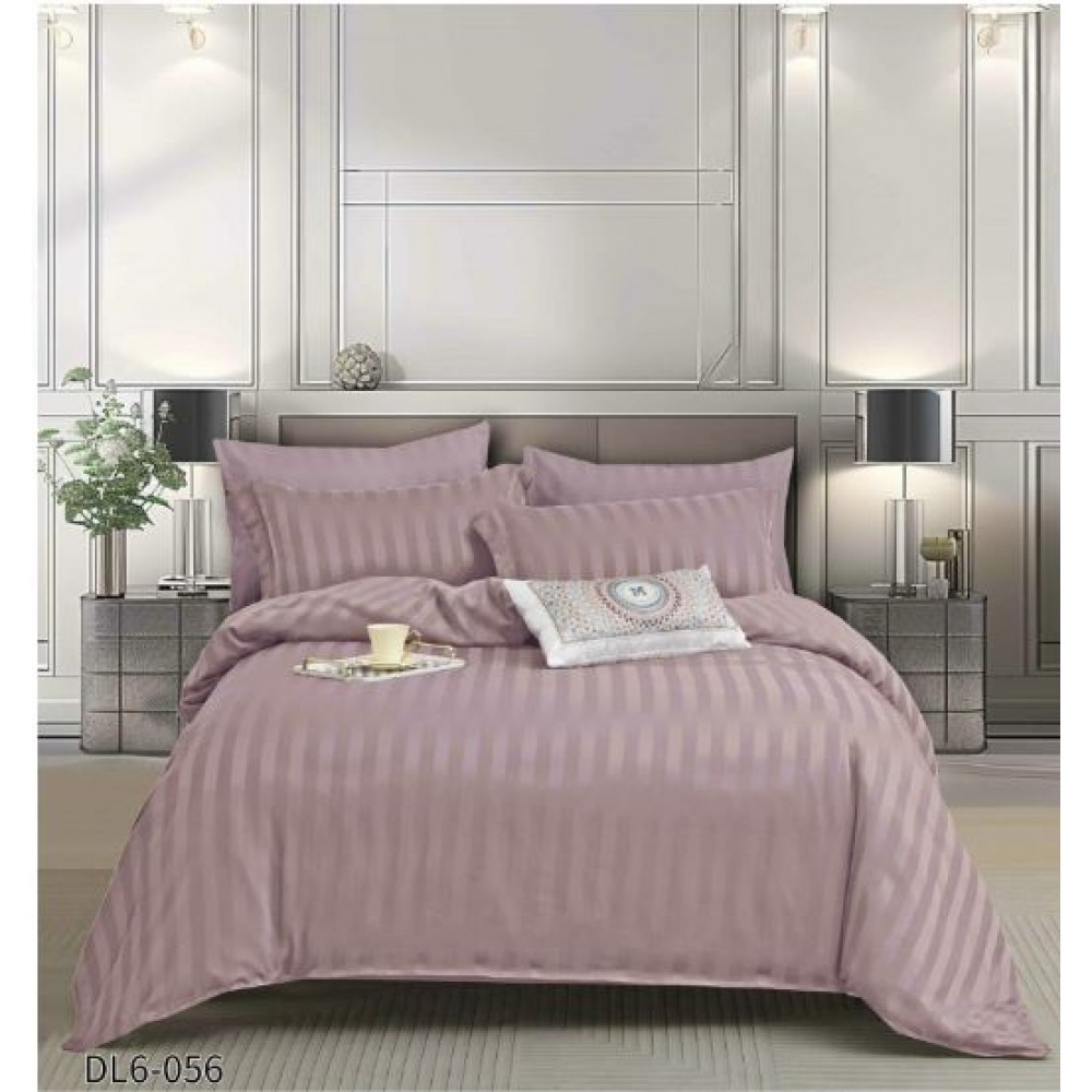 Set Lenjerie Eleganta , Damasc, pentru 2 persoane, 6 piese, Cearceaf de pat cu elastic 180x200 cm, Cearceaf pilota 200x230 cm, 2 fete perna 70x70 cm, 2 fete perna 55x80 cm, DL6-056