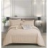 Set Lenjerie Eleganta , Damasc, pentru 2 persoane, 6 piese, Cearceaf de pat cu elastic 180x200 cm, Cearceaf pilota 200x230 cm, 2 fete perna 70x70 cm, 2 fete perna 55x80 cm, DL6-111