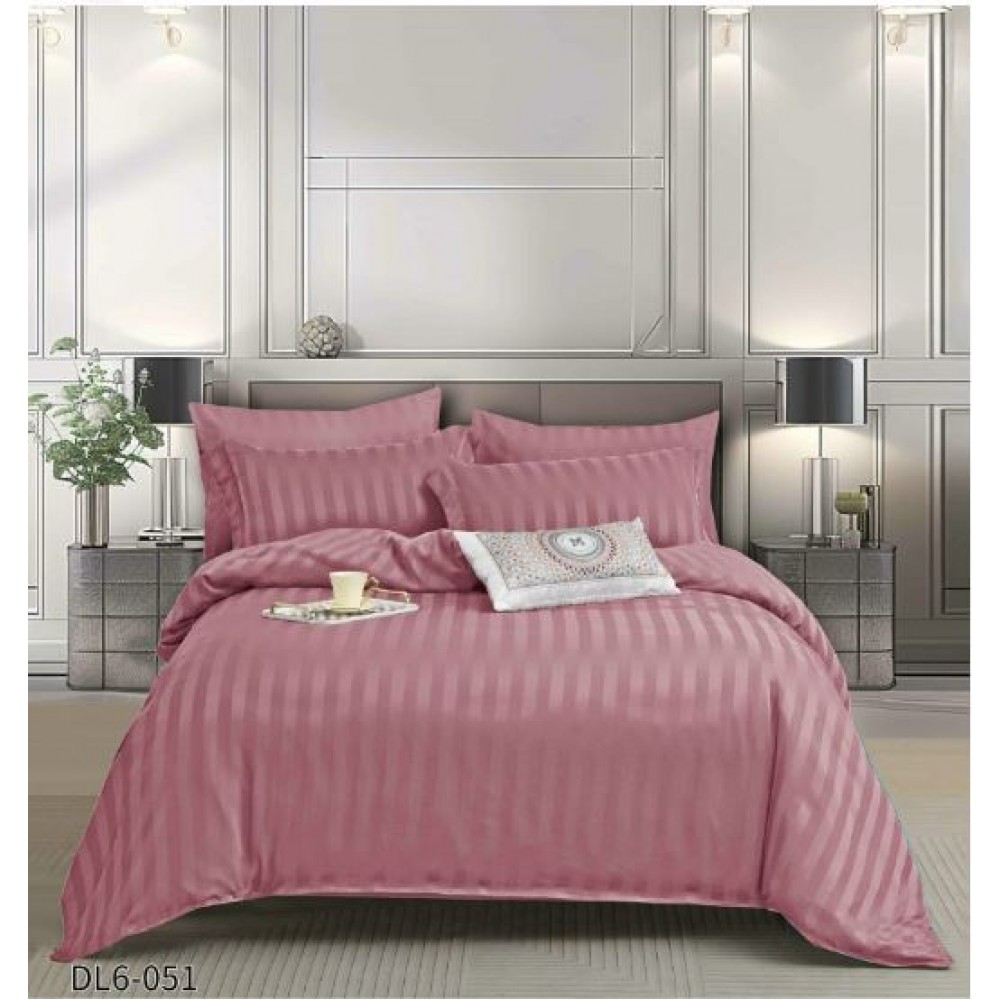 Set Lenjerie Eleganta , Damasc, pentru 2 persoane, 6 piese, Cearceaf de pat cu elastic 180x200 cm, Cearceaf pilota 200x230 cm, 2 fete perna 70x70 cm, 2 fete perna 55x80 cm, DL6-051