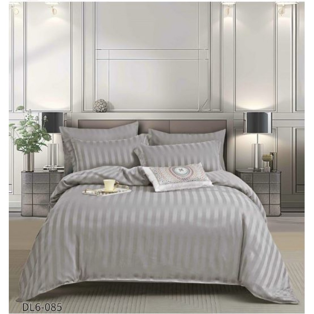 Set Lenjerie Eleganta , Damasc, pentru 2 persoane, 6 piese, Cearceaf de pat cu elastic 180x200 cm, Cearceaf pilota 200x230 cm, 2 fete perna 70x70 cm, 2 fete perna 55x80 cm, DL6-085