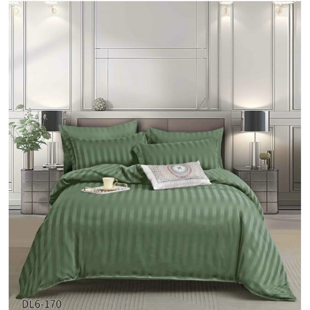 Set Lenjerie Eleganta , Damasc, pentru 2 persoane, 6 piese, Cearceaf de pat cu elastic 180x200 cm, Cearceaf pilota 200x230 cm, 2 fete perna 70x70 cm, 2 fete perna 55x80 cm, DL6-170