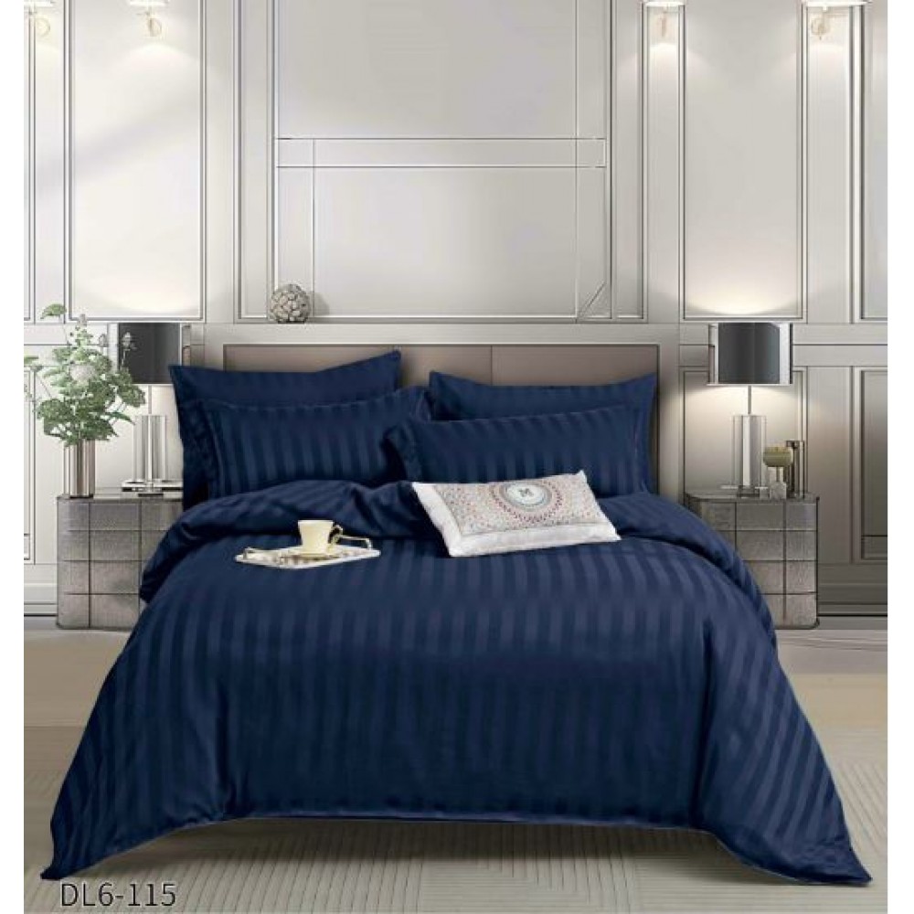 Set Lenjerie Eleganta , Damasc, pentru 2 persoane, 6 piese, Cearceaf de pat cu elastic 180x200 cm, Cearceaf pilota 200x230 cm, 2 fete perna 70x70 cm, 2 fete perna 55x80 cm, DL6-115