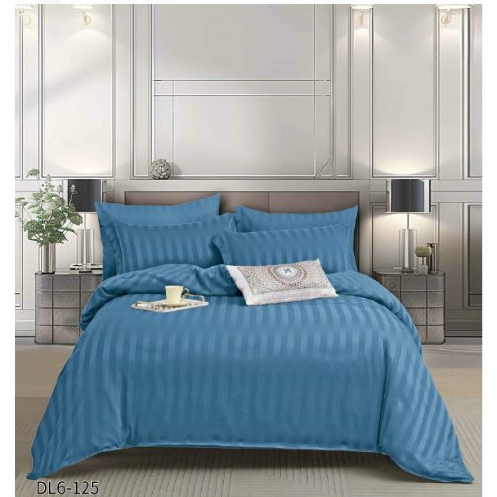 Set Lenjerie Eleganta , Damasc, pentru 2 persoane, 6 piese, Cearceaf de pat cu elastic 180x200 cm, Cearceaf pilota 200x230 cm, 2 fete perna 70x70 cm, 2 fete perna 55x80 cm, DL6-125