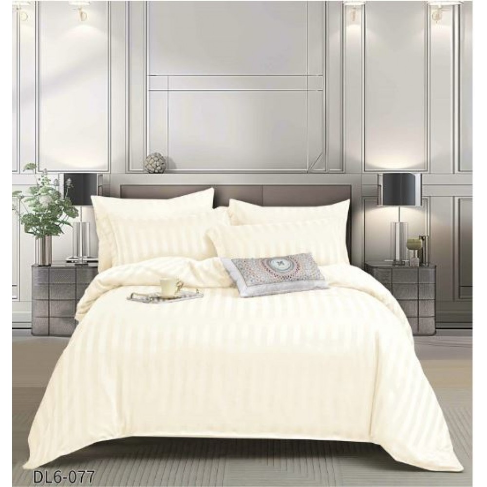 Set Lenjerie Eleganta , Damasc, pentru 2 persoane, 6 piese, Cearceaf de pat cu elastic 180x200 cm, Cearceaf pilota 200x230 cm, 2 fete perna 70x70 cm, 2 fete perna 55x80 cm, DL6-077