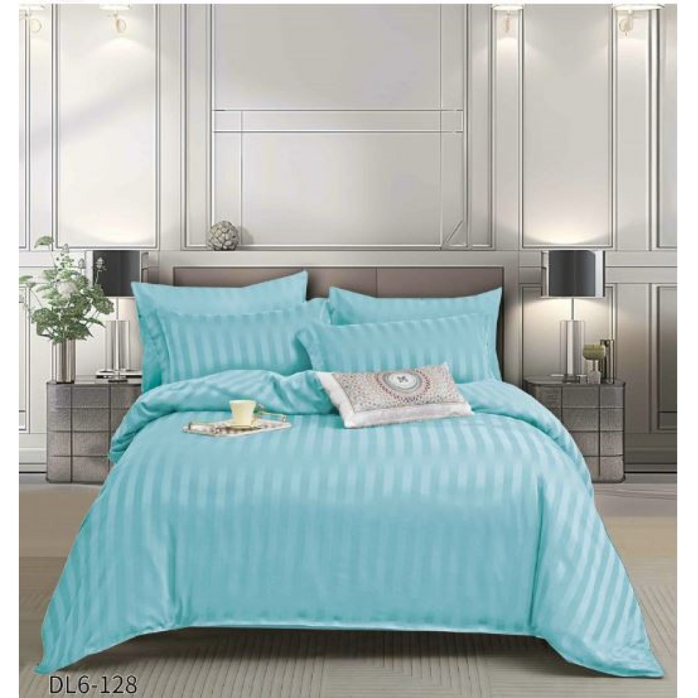 Set Lenjerie Eleganta , Damasc, pentru 2 persoane, 6 piese, Cearceaf de pat cu elastic 180x200 cm, Cearceaf pilota 200x230 cm, 2 fete perna 70x70 cm, 2 fete perna 55x80 cm, DL6-128