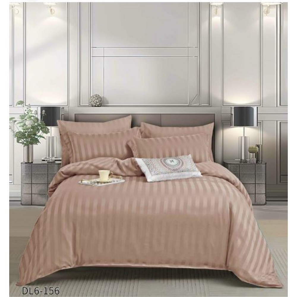 Set Lenjerie Eleganta , Damasc, pentru 2 persoane, 6 piese, Cearceaf de pat cu elastic 180x200 cm, Cearceaf pilota 200x230 cm, 2 fete perna 70x70 cm, 2 fete perna 55x80 cm, DL6-156