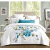 Set Lenjerie Eleganta din Bumbac, cu imprimeu deosebit, pentru pat dublu, 4 piese: Cearceaf de pat cu elastic 180 x 200 cm, Cearceaf pilota 200 x 230 cm, 2 fete de perna 55 x 80 cm, F007