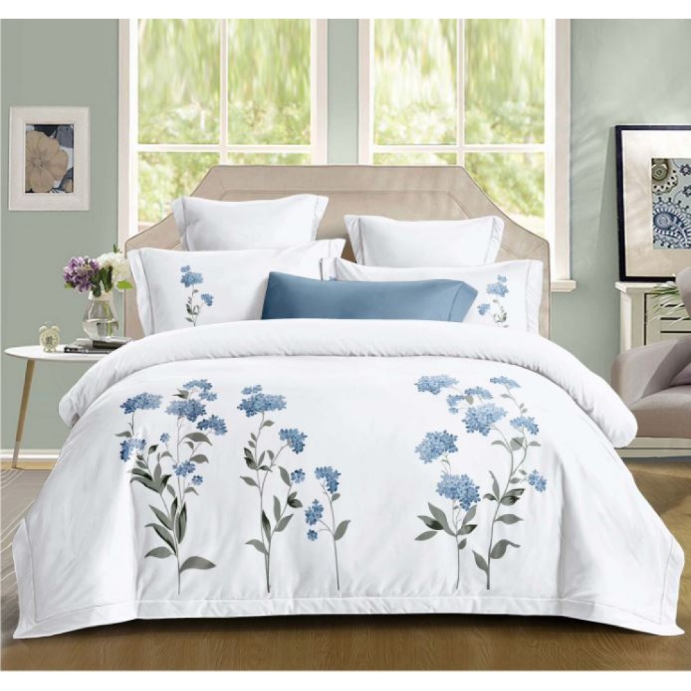 Set Lenjerie Eleganta din Bumbac, cu imprimeu deosebit, pentru pat dublu, 4 piese: Cearceaf de pat cu elastic 180 x 200 cm, Cearceaf pilota 200 x 230 cm, 2 fete de perna 55 x 80 cm, BG8002