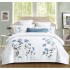 Set Lenjerie Eleganta din Bumbac, cu imprimeu deosebit, pentru pat dublu, 4 piese: Cearceaf de pat cu elastic 180 x 200 cm, Cearceaf pilota 200 x 230 cm, 2 fete de perna 55 x 80 cm, BG8002