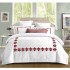 Set Lenjerie Eleganta din Bumbac, cu imprieu deosebit, pentru pat dublu, 4 piese: Cearceaf de pat cu elastic 180 x 200 cm, Cearceaf pilota 200 x 230 cm, 2 fete de perna 55 x 80 cm, BG8003
