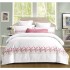 Set Lenjerie Eleganta din Bumbac, cu imprieu deosebit, pentru pat dublu, 4 piese: Cearceaf de pat cu elastic 180 x 200 cm, Cearceaf pilota 200 x 230 cm, 2 fete de perna 55 x 80 cm, BG8011
