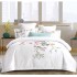 Set Lenjerie Eleganta din Bumbac, cu imprieu deosebit, pentru pat dublu, 4 piese: Cearceaf de pat cu elastic 180 x 200 cm, Cearceaf pilota 200 x 230 cm, 2 fete de perna 55 x 80 cm, BG8019