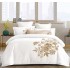Set Lenjerie Eleganta din Bumbac, cu imprieu deosebit, pentru pat dublu, 4 piese: Cearceaf de pat cu elastic 180 x 200 cm, Cearceaf pilota 200 x 230 cm, 2 fete de perna 55 x 80 cm, BG8020
