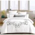 Set Lenjerie Eleganta din Bumbac, cu imprieu deosebit, pentru pat dublu, 4 piese: Cearceaf de pat cu elastic 180 x 200 cm, Cearceaf pilota 200 x 230 cm, 2 fete de perna 55 x 80 cm, BG8021