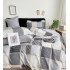 Set Lenjerie Eleganta din Bumbac, cu imprimeu deosebit, pentru pat dublu, 4 piese: Cearceaf de pat cu elastic 180 x 200 cm, Cearceaf pilota 200 x 230 cm, 2 fete de perna 50 x 70 cm, QY8010