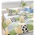 Set Lenjerie Eleganta din Bumbac, cu imprimeu deosebit, pentru pat dublu, 4 piese: Cearceaf de pat cu elastic 180 x 200 cm, Cearceaf pilota 200 x 230 cm, 2 fete de perna 50 x 70 cm, QY8009