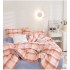 Set Lenjerie Eleganta din Bumbac, cu imprimeu deosebit, pentru pat dublu, 4 piese: Cearceaf de pat cu elastic 180 x 200 cm, Cearceaf pilota 200 x 230 cm, 2 fete de perna 50 x 70 cm, QY8001