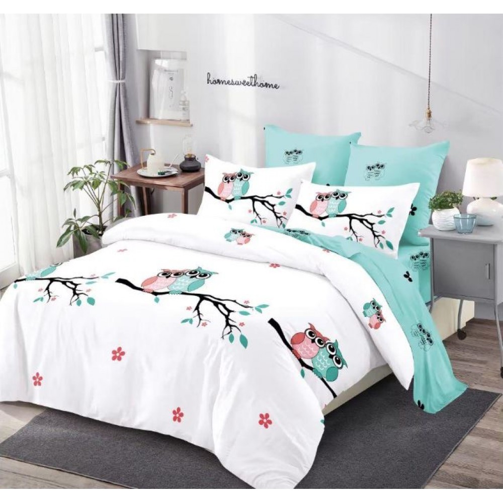 Set Lenjerie Eleganta din Finet , cu imprimeu deosebit, pentru pat dublu, 6 piese: Cearceaf de pat cu elastic 180 x 200 cm, Cearceaf pilota 200 x 230 cm, 2 fete de perna 55 x 80 cm, 2 fete de perna 70 x 70 cm, BB-869