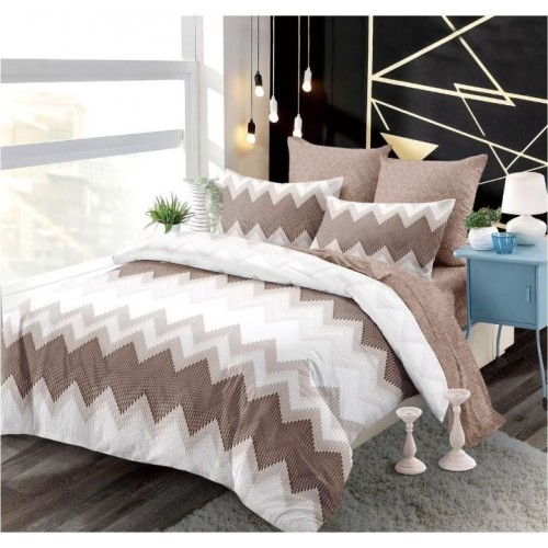 Set Lenjerie Eleganta din Finet , cu imprimeu deosebit, pentru pat dublu, 6 piese: Cearceaf de pat cu elastic 180 x 200 cm, Cearceaf pilota 200 x 230 cm, 2 fete de perna 55 x 80 cm, 2 fete de perna 70 x 70 cm, BB-885