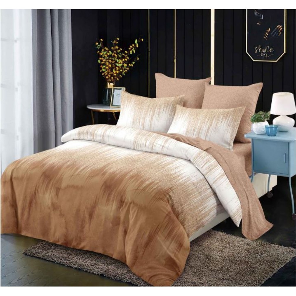 Set Lenjerie Eleganta din Finet , cu imprimeu deosebit, pentru pat dublu, 6 piese: Cearceaf de pat cu elastic 180 x 200 cm, Cearceaf pilota 200 x 230 cm, 2 fete de perna 55 x 80 cm, 2 fete de perna 70 x 70 cm, BB-861