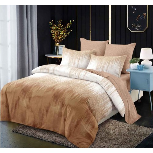 Set Lenjerie Eleganta din Finet , cu imprimeu deosebit, pentru pat dublu, 6 piese: Cearceaf de pat cu elastic 180 x 200 cm, Cearceaf pilota 200 x 230 cm, 2 fete de perna 55 x 80 cm, 2 fete de perna 70 x 70 cm, BB-861
