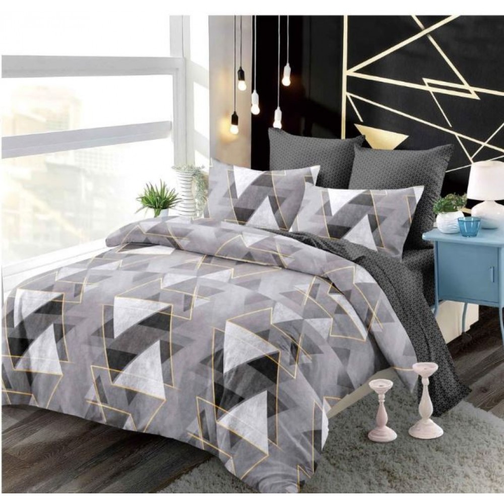 Set Lenjerie Eleganta din Finet , cu imprimeu deosebit, pentru pat dublu, 6 piese: Cearceaf de pat cu elastic 180 x 200 cm, Cearceaf pilota 200 x 230 cm, 2 fete de perna 55 x 80 cm, 2 fete de perna 70 x 70 cm, BB-886