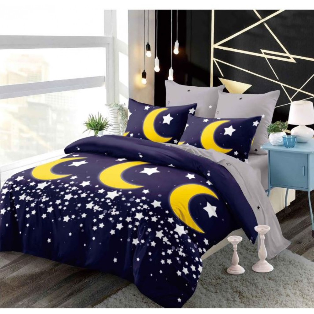 Set Lenjerie Eleganta din Finet , cu imprimeu deosebit, pentru pat dublu, 6 piese: Cearceaf de pat cu elastic 180 x 200 cm, Cearceaf pilota 200 x 230 cm, 2 fete de perna 55 x 80 cm, 2 fete de perna 70 x 70 cm, BB-983