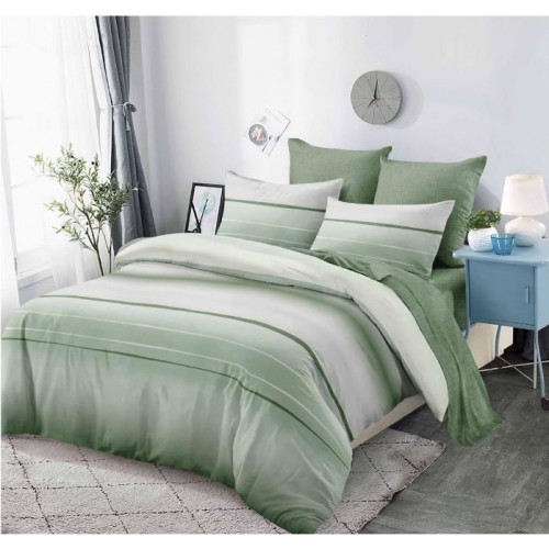 Set Lenjerie Eleganta din Finet , cu imprimeu deosebit, pentru pat dublu, 6 piese: Cearceaf de pat cu elastic 180 x 200 cm, Cearceaf pilota 200 x 230 cm, 2 fete de perna 55 x 80 cm, 2 fete de perna 70 x 70 cm, BB-948