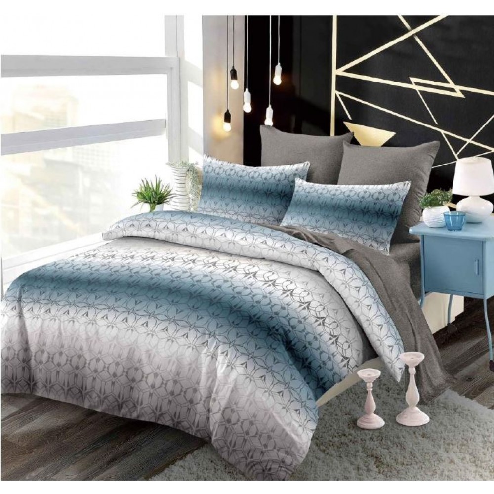 Set Lenjerie Eleganta din Finet , cu imprimeu deosebit, pentru pat dublu, 6 piese: Cearceaf de pat cu elastic 180 x 200 cm, Cearceaf pilota 200 x 230 cm, 2 fete de perna 55 x 80 cm, 2 fete de perna 70 x 70 cm, BB-6028
