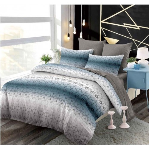 Set Lenjerie Eleganta din Finet , cu imprimeu deosebit, pentru pat dublu, 6 piese: Cearceaf de pat cu elastic 180 x 200 cm, Cearceaf pilota 200 x 230 cm, 2 fete de perna 55 x 80 cm, 2 fete de perna 70 x 70 cm, BB-6028