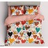 Set Lenjerie Finet 4 Piese din 100% Bumbac Pentru 1 Persoana, cu imprimeu deosebit,: Cearceaf de pat 155 x 230 cm, Cearceaf pilota 160 x 200 cm, 2 fete de perna 55 x 80 cm, QK8009